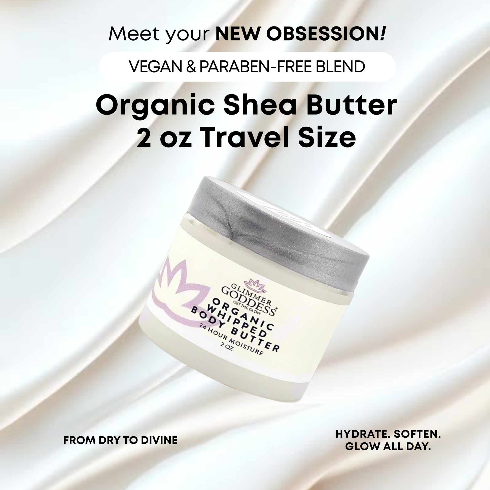 Organic Whipped Body Butter 2 oz – Mini Travel Size for Dry Skin & Eczema - Trending Wellness Store