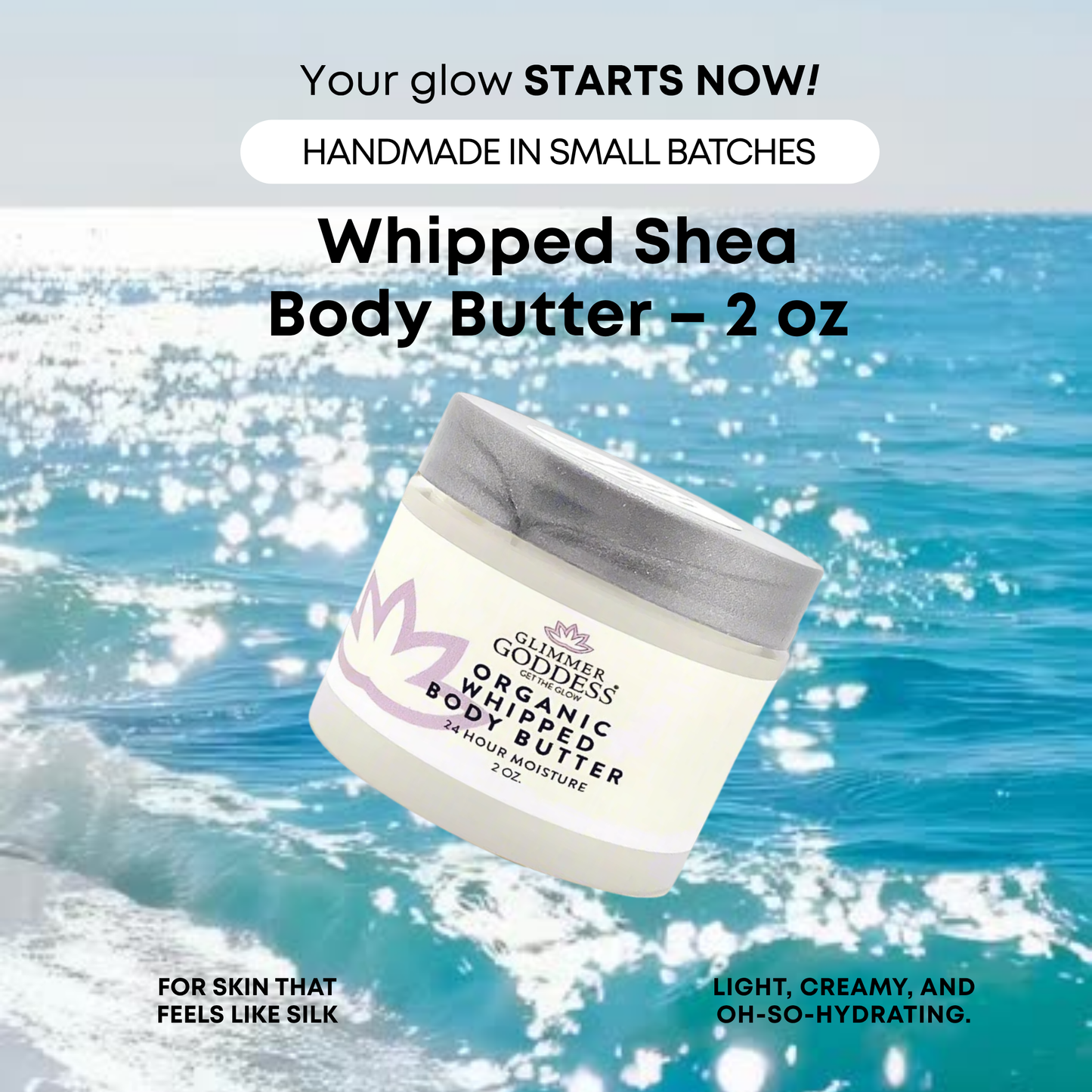 Organic Whipped Body Butter 2 oz – Mini Travel Size for Dry Skin & Eczema - Trending Wellness Store