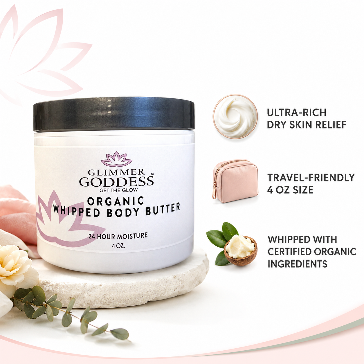 Organic Whipped Body Butter 4 oz – Travel Size - Trending Wellness Store