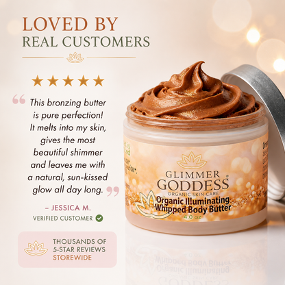 Organic Whipped Bronzing Body Butter – Shimmering Body Moisturizer with Instant Bronze Glow - Trending Wellness Store