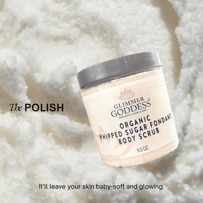 Organic Whipped Sugar Body Scrub 10 oz – Crepey Skin Treatment & Exfoliator - Trending Wellness Store