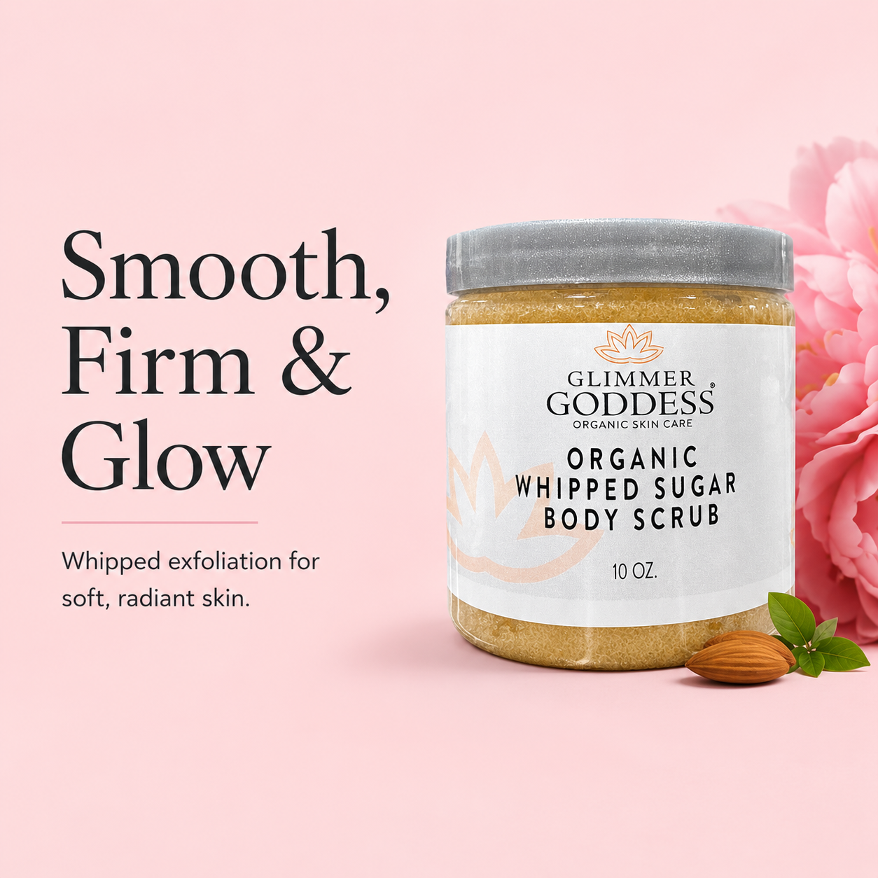 Organic Whipped Sugar Body Scrub 10 oz – Crepey Skin Treatment & Exfoliator - Trending Wellness Store