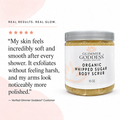 Organic Whipped Sugar Body Scrub 10 oz – Crepey Skin Treatment & Exfoliator - Trending Wellness Store