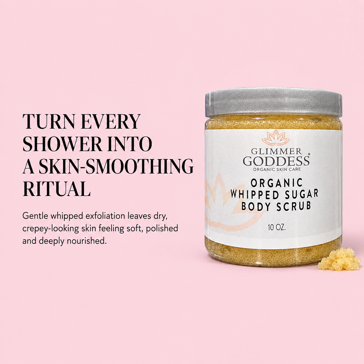 Organic Whipped Sugar Body Scrub 10 oz – Crepey Skin Treatment & Exfoliator - Trending Wellness Store