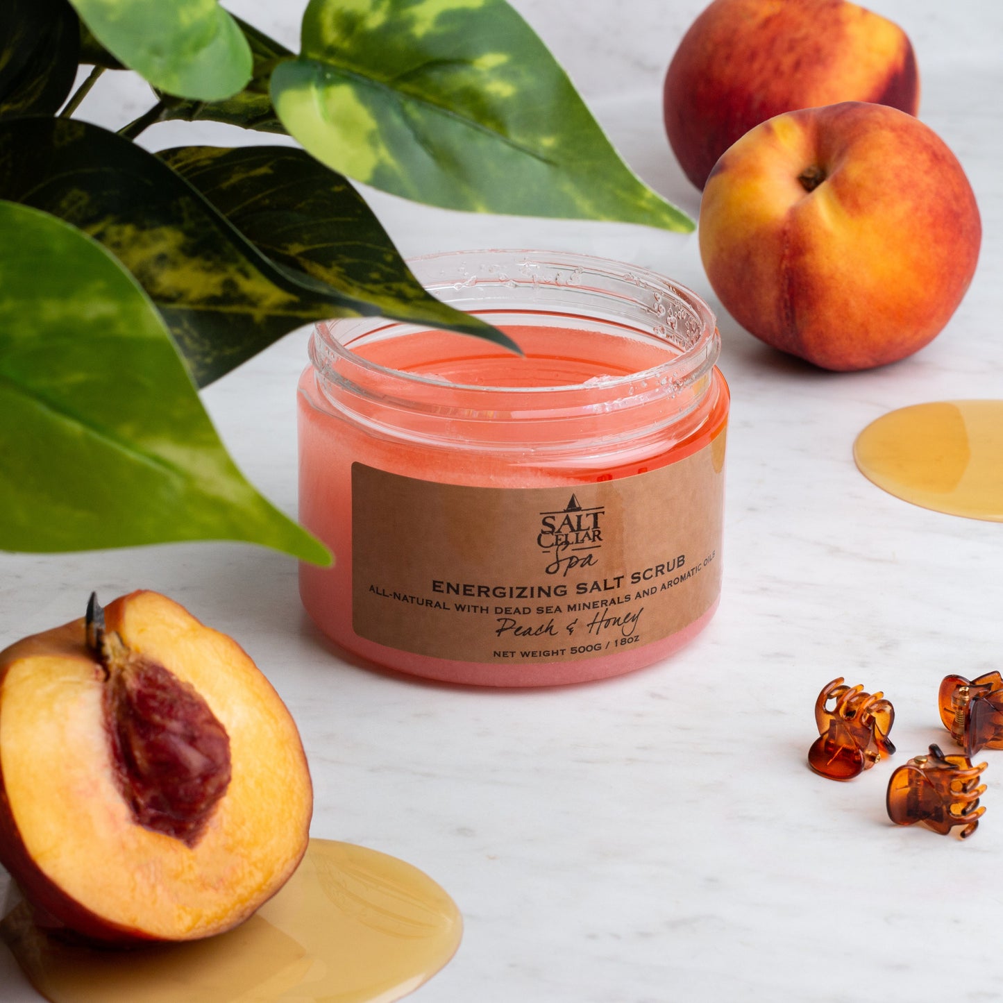 Peach & Honey Dead Sea Salt Body Scrub - Trending Wellness Store