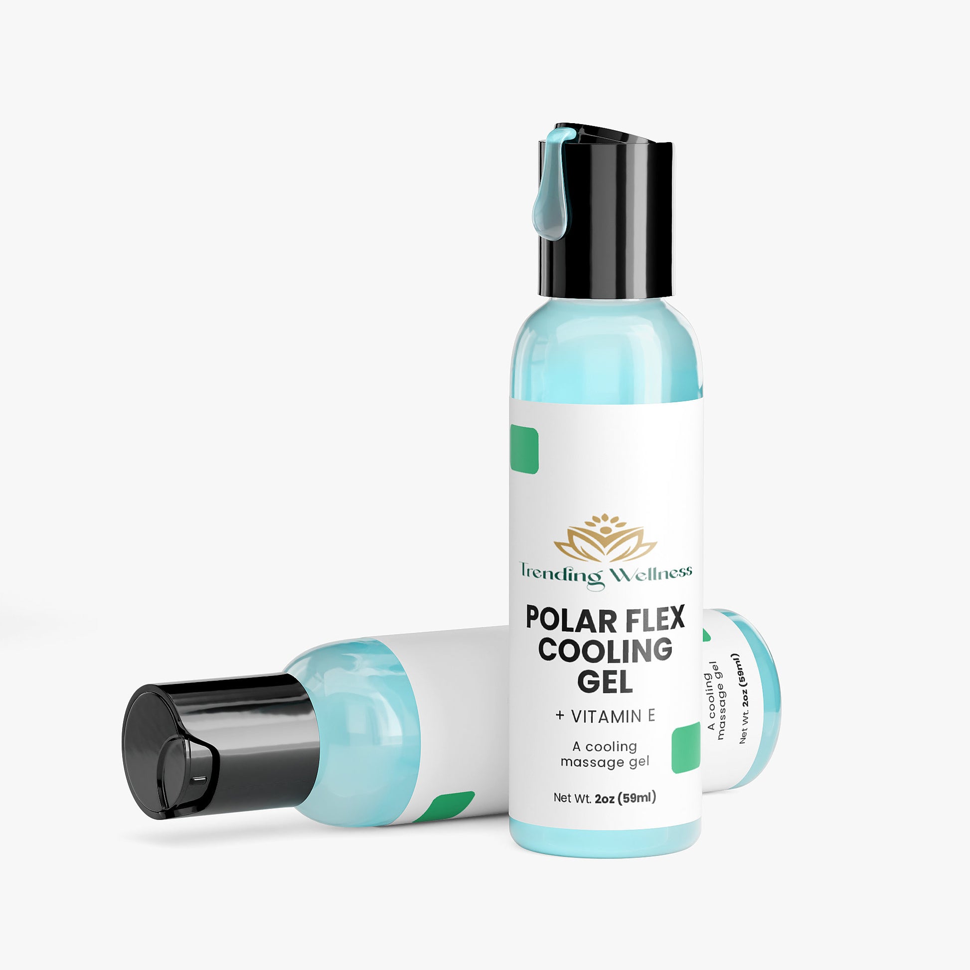 Polar Flex Cooling Gel bottle with pump on a white background