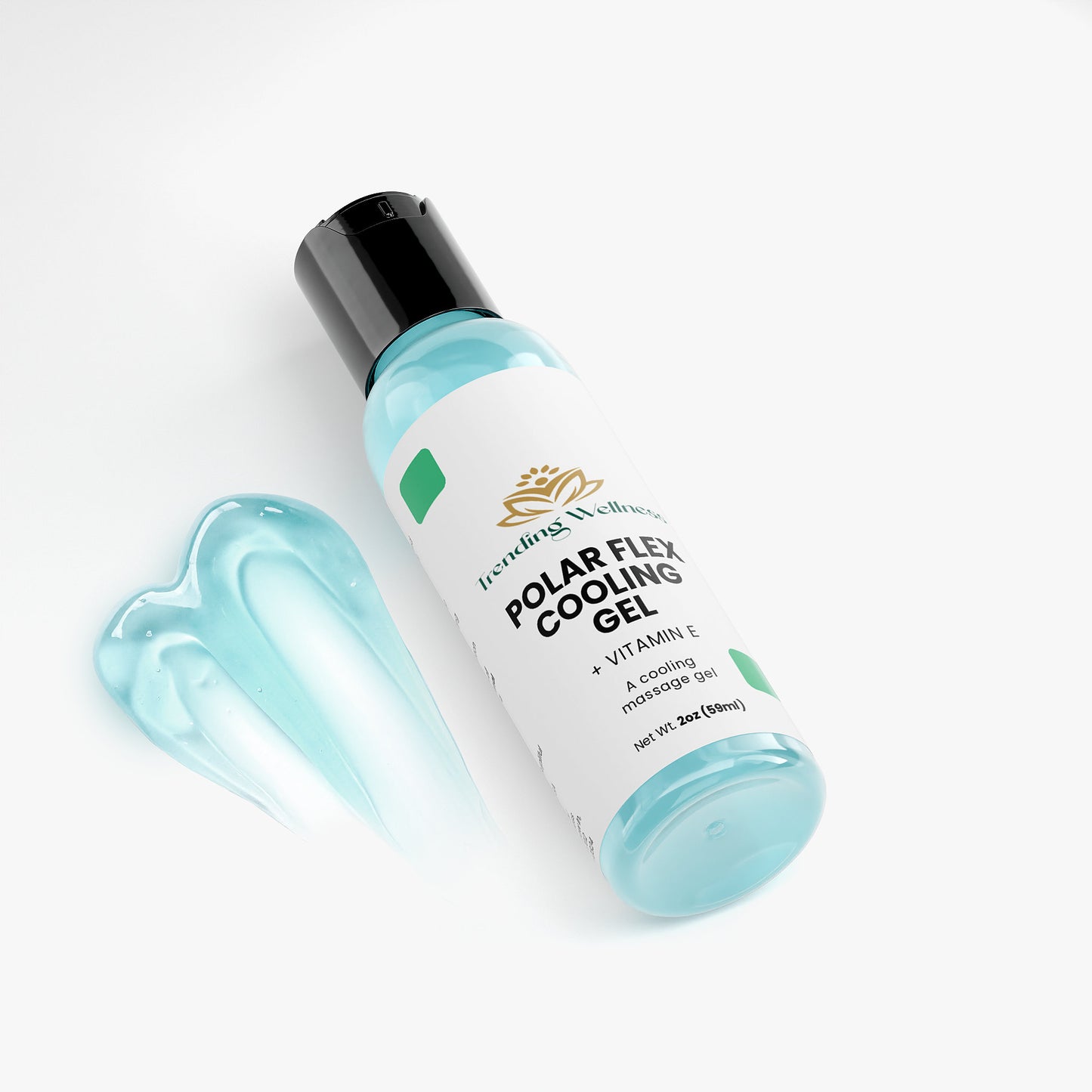 Polar Flex Cooling Gel bottle with a pump on a white background