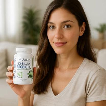 Probase Nutrition Probiotic, 100 Billion CFU, 10 Strains with Prebiotics, 30 Veggie Capsules, Gluten Free for Men and Women, 30-Day Supply - Trending Wellness Store