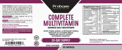 Probase Nutrition Complete Multivitamin 60 Capsules 30-Day Supply