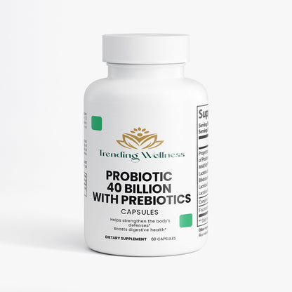 Trending Wellness probiotic supplement bottle on a white background