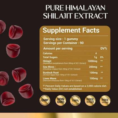 Pure Himalayan Shilajit Gummies 1500mg – 90 Gummies - Trending Wellness Store