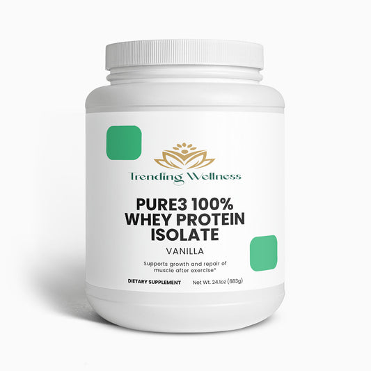 Pure3 100% Whey Protein Isolate (Vanilla) - Trending Wellness Store