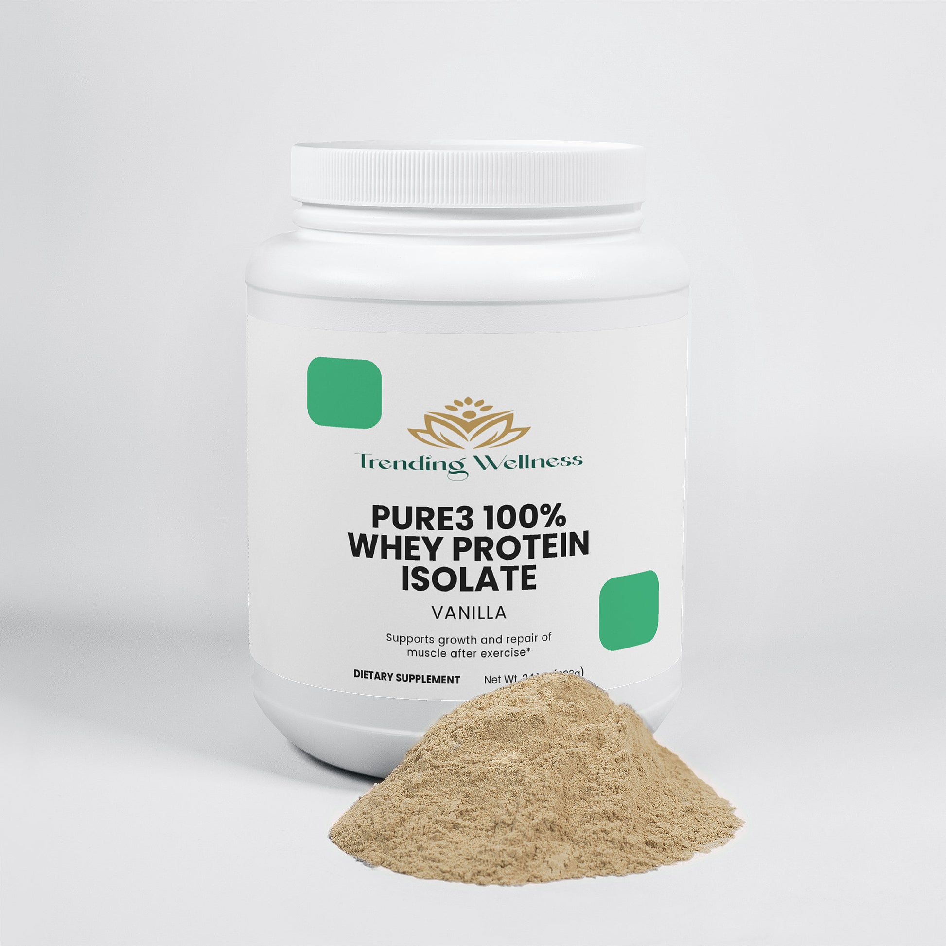 Pure3 100% Whey Protein Isolate (Vanilla) - Trending Wellness Store