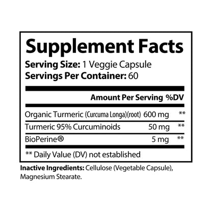 PureCur Turmeric with Black Pepper Fruit Extract Supplement (60 Capsules) - Trending Wellness Store