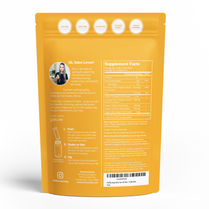 PuriVibe Pineapple Ginger Shot - Superfood Juice Powder, Wellness Shots Supplement - Supports Immunity & Digestion - Stick Packs - Trending Wellness Store