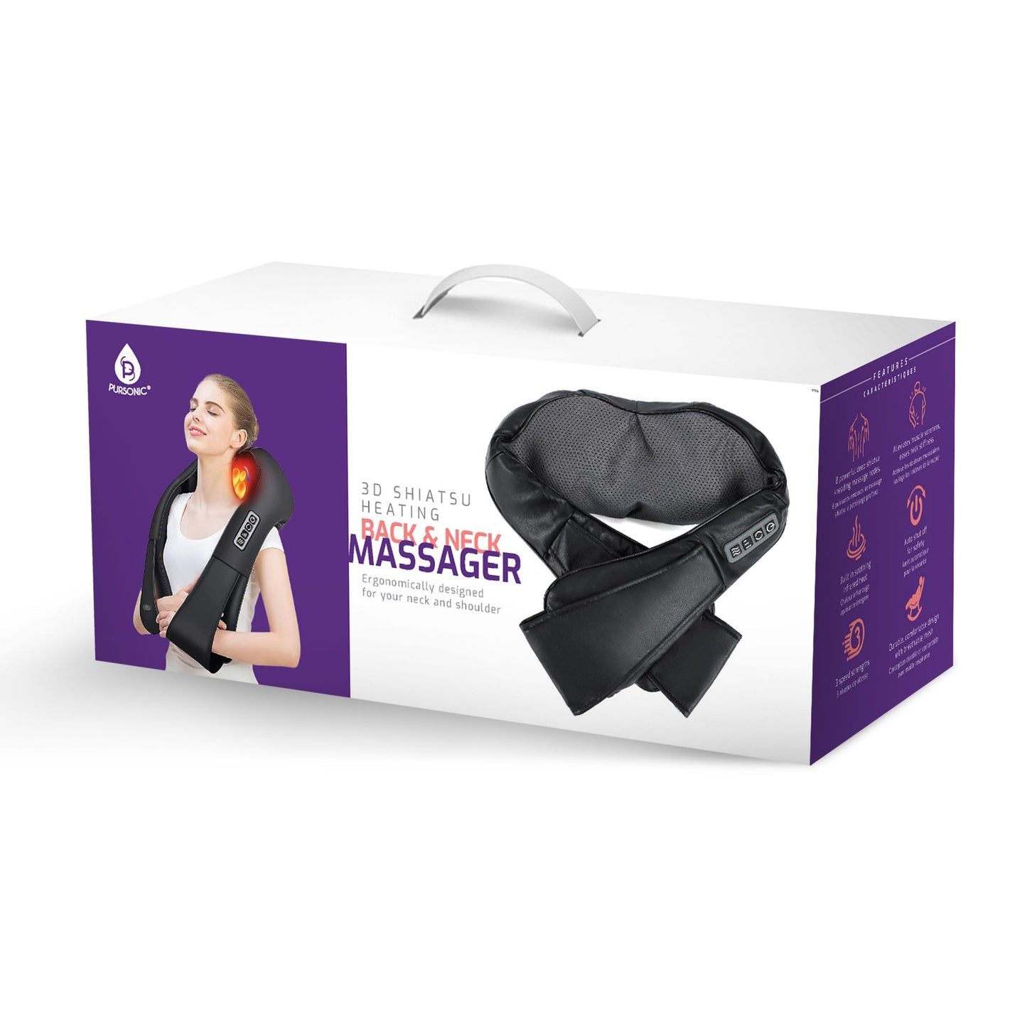 Pursonic 3D Shiatsu Heating Back and Neck Massager - Trending Wellness Store