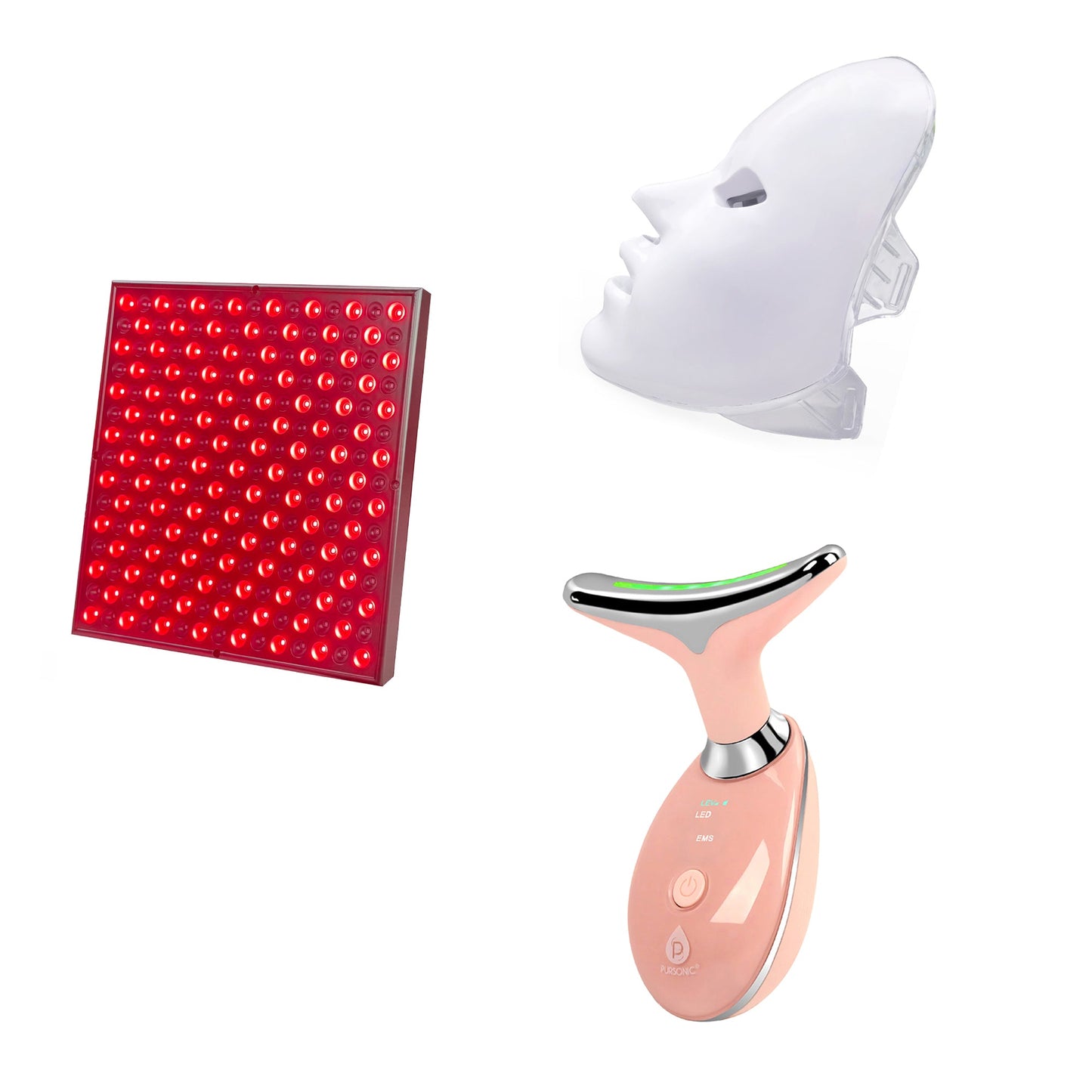 Pursonic 7-in-1 LED Light Therapy Face Mask, Sculpting Wand, and LED Red Light Therapy Panel - Trending Wellness Store