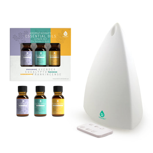 Pursonic Aromatherapy Diffuser & Essential Oil Set -Ultrasonic Top 3 Oils - Trending Wellness Store