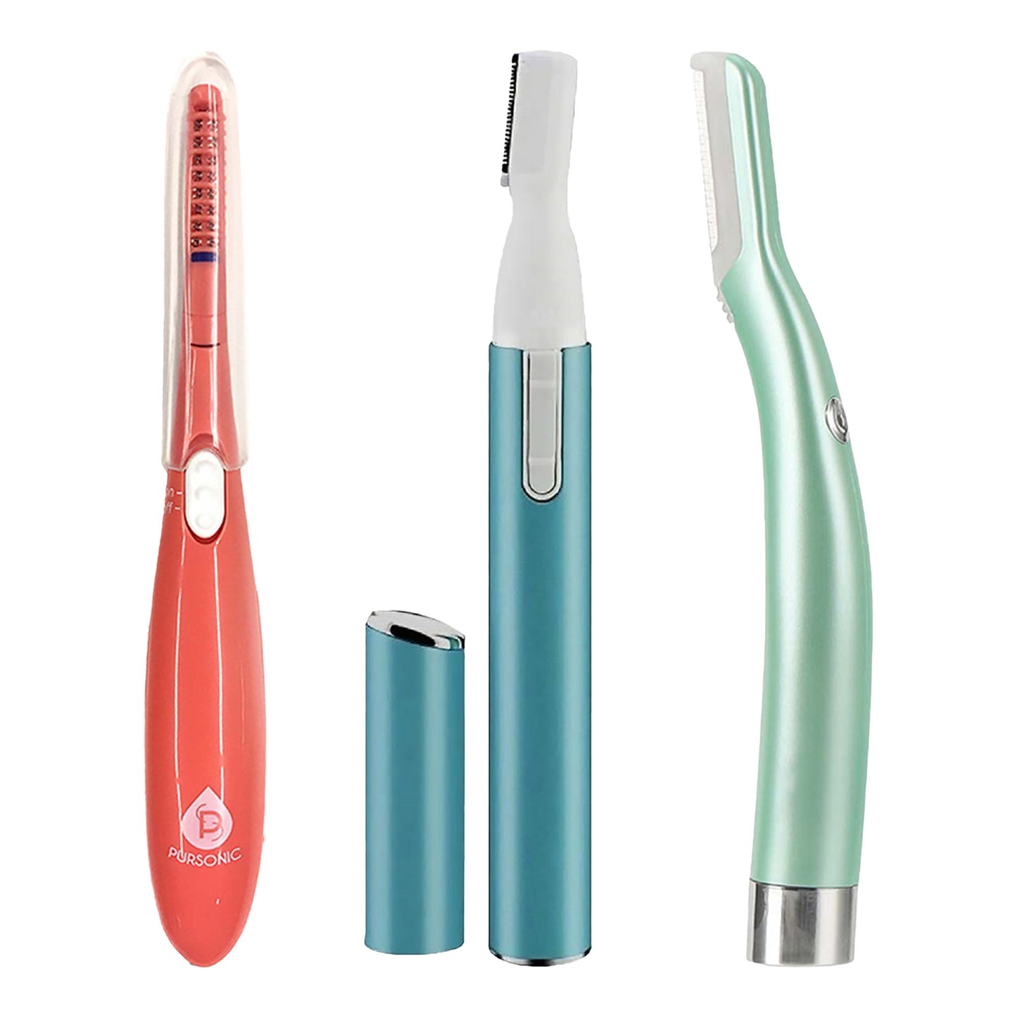 Pursonic Beauty Precision Bundle – Multi-Purpose Hair Trimmer, Heated Eyelash Curler & Dermaplaning Hair Remover Tool - Trending Wellness Store