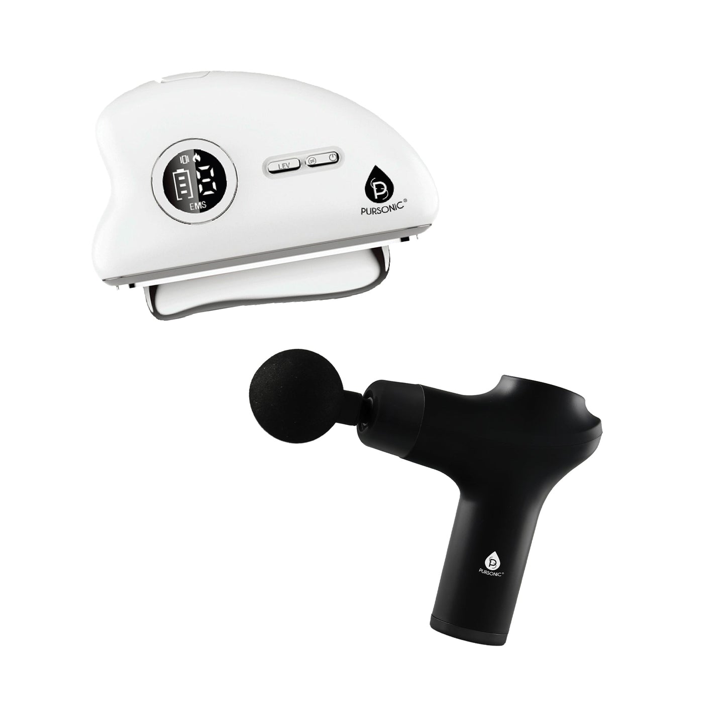 Pursonic Glow & Recovery Bundle: 7-in-1 LED Light Therapy Wand + 3-Speed Massage Gun - Trending Wellness Store