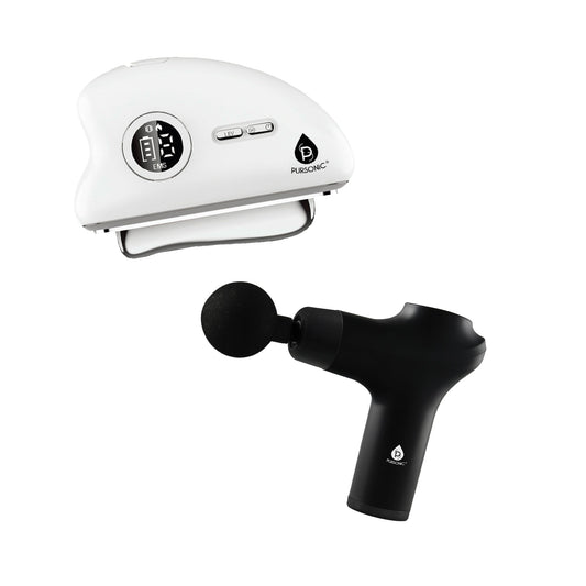 Pursonic Glow & Recovery Bundle: 7-in-1 LED Light Therapy Wand + 3-Speed Massage Gun - Trending Wellness Store