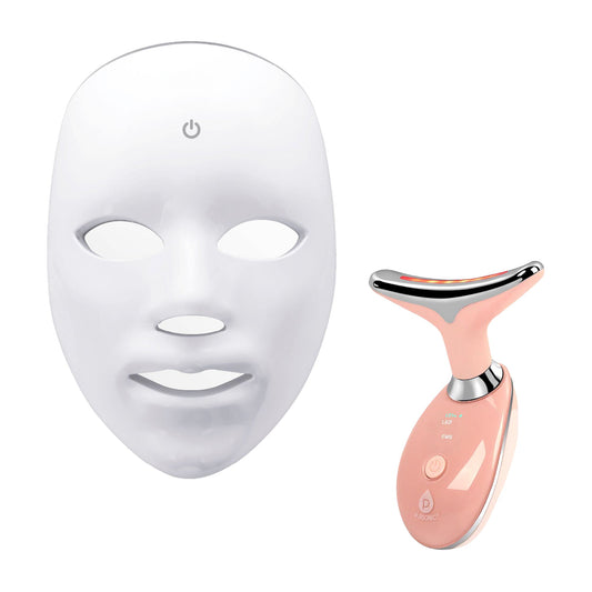 Pursonic LED Glow Set – 7-in-1 LED Light Therapy Face Mask + 7-in-1 LED Face & Neck Sculpting Wand - Trending Wellness Store