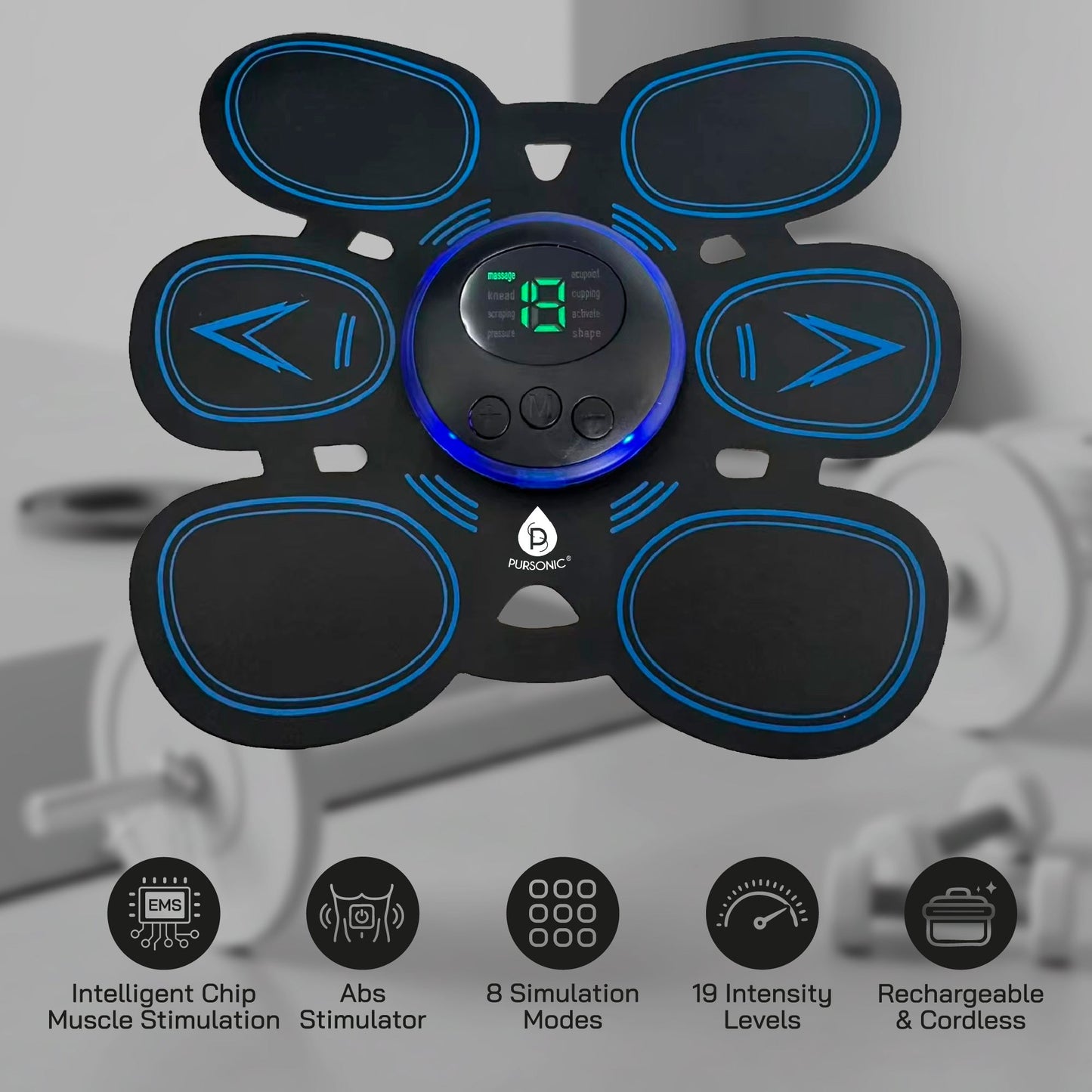 Pursonic Rechargeable Abdominal Muscle Toner & Massager - Trending Wellness Store