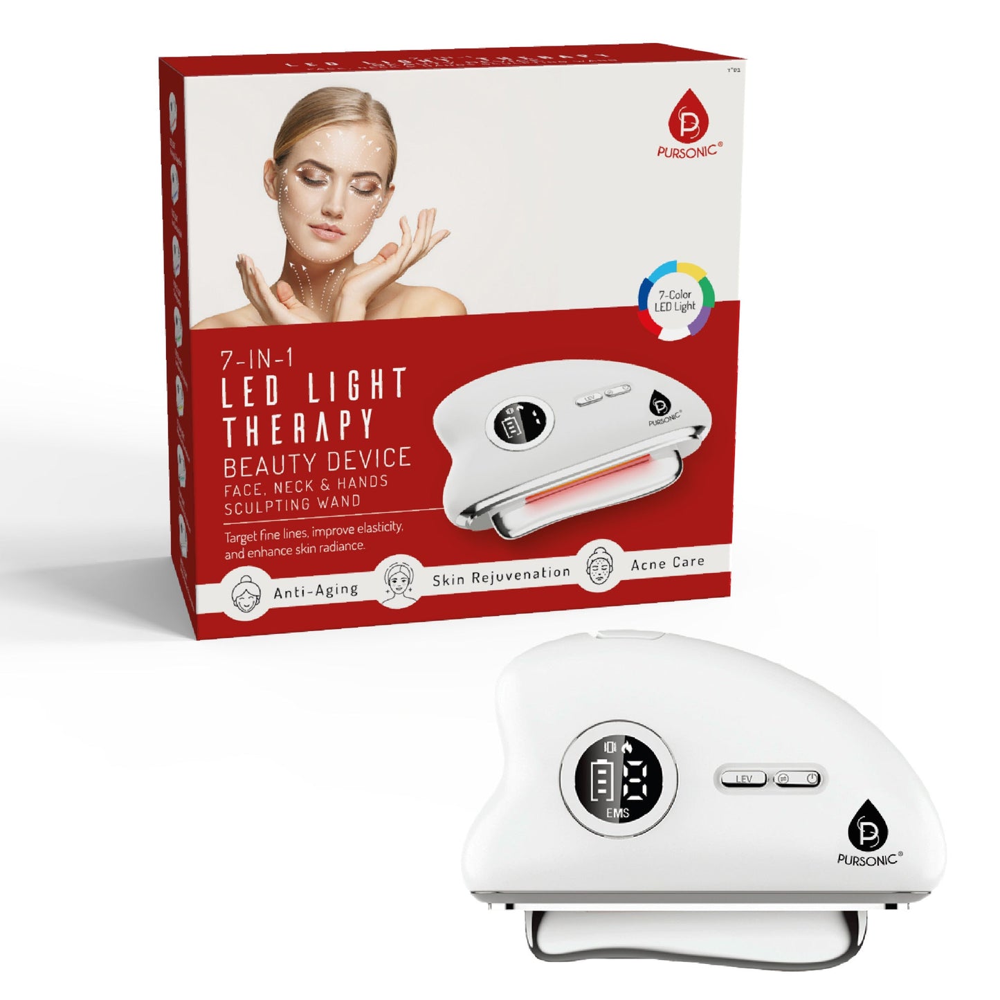 Pursonic Skincare: Complete 7-in-1 LED Light Therapy & Overnight Lip Care Collection - Trending Wellness Store