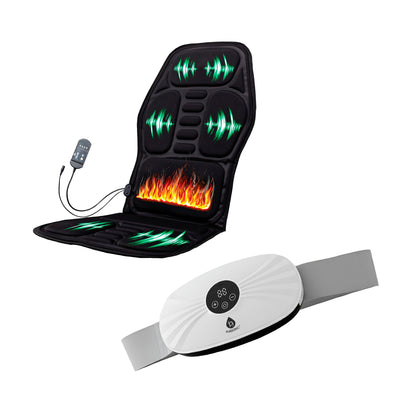 Rechargeable Stomach & Back Massager + Shiatsu Massager Chair Mat with Heat - Trending Wellness Store