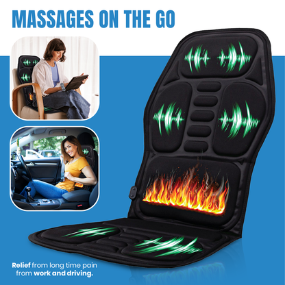 Rechargeable Stomach & Back Massager + Shiatsu Massager Chair Mat with Heat - Trending Wellness Store