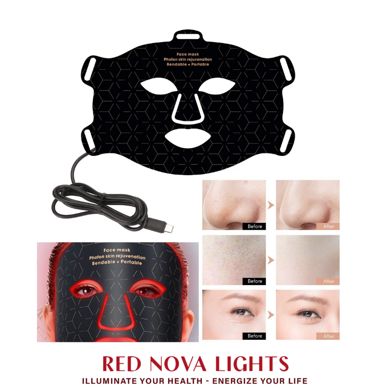 Red Light Therapy Face Mask – LED Skin Rejuvenation Mask with Red, Blue, Yellow + NIR (460–850nm) - Trending Wellness Store