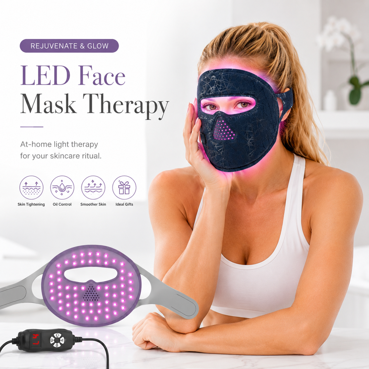 Red Light Therapy Mask for Face, LED Light Therapy for Anti-Aging & Skin Rejuvenation - Trending Wellness Store
