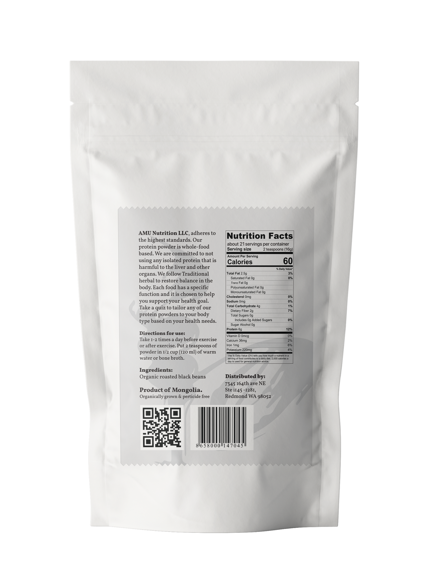 Roasted Black Bean Powder – 198 g- Gluten-Free, High in Protein, Traditionally Used for Hair Health, Kidney Support, Energy & Stamina - Trending Wellness Store