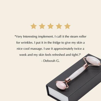 Rose Quartz Facial Roller – Dual-Ended Beauty Tool for Calming, Cooling & Skin Radiance - Trending Wellness Store