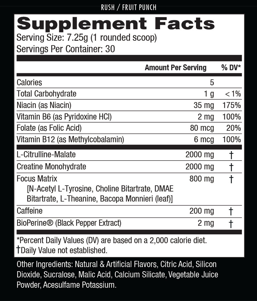 Rush Pre-Workout | 218g - Trending Wellness Store