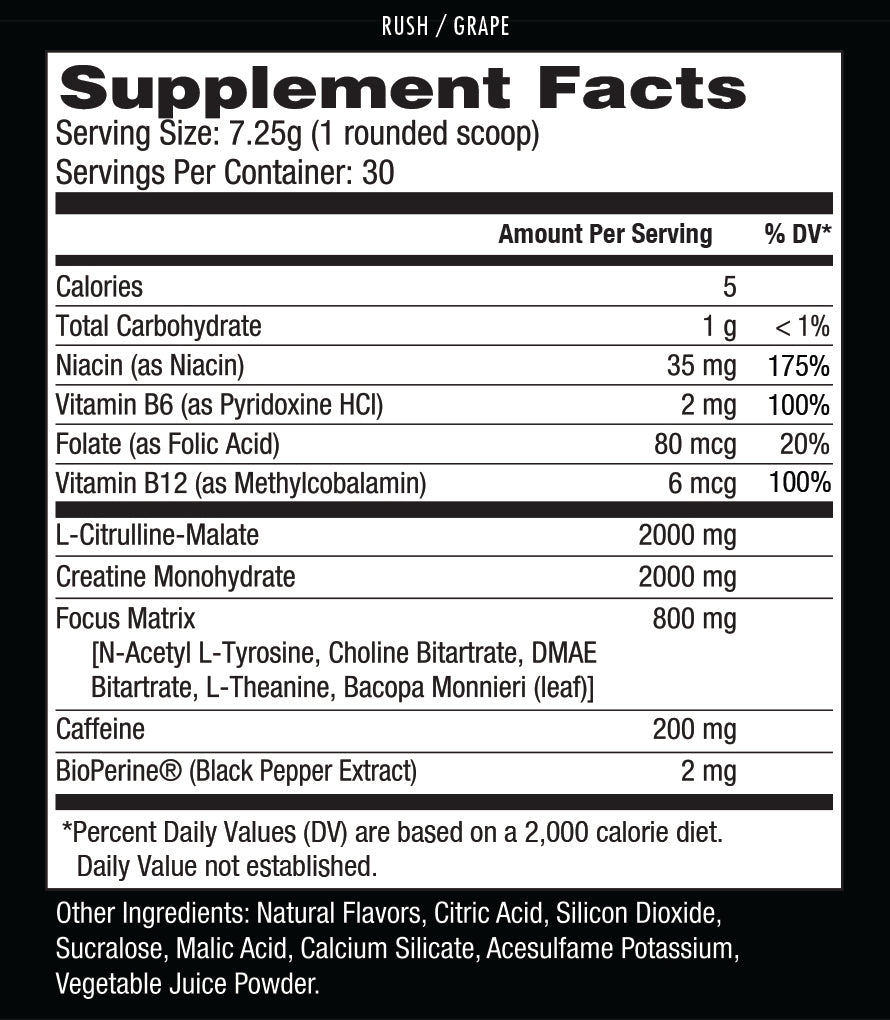Rush Pre-Workout | 218g - Trending Wellness Store