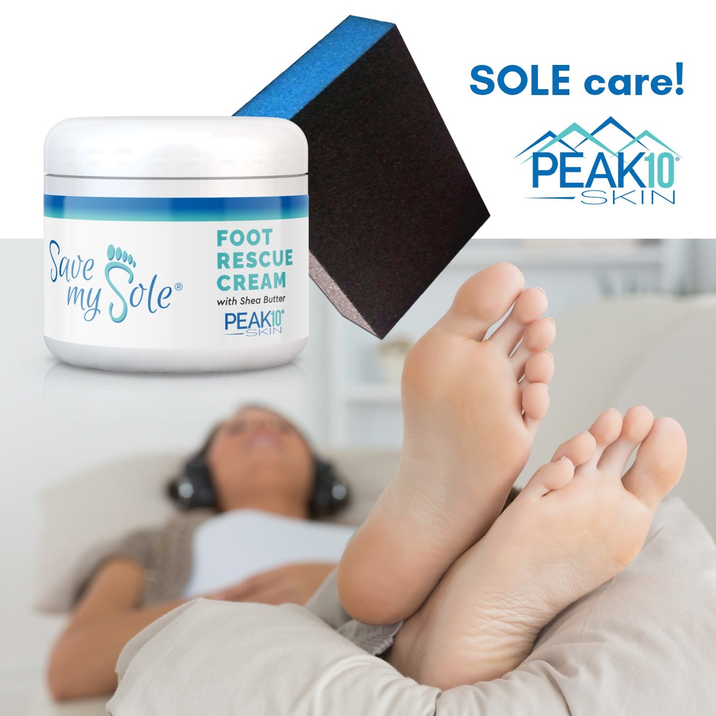 SAVE MY SOLE® foot rescue cream 4.2 oz w/Exfoliating Smoothing Block - Trending Wellness Store