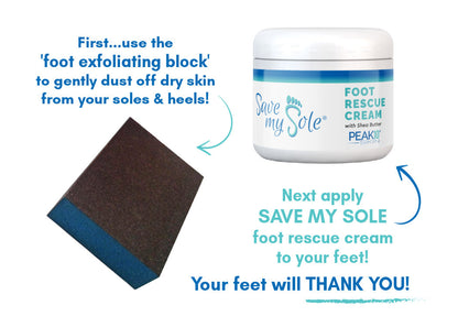 SAVE MY SOLE® foot rescue cream 4.2 oz w/Exfoliating Smoothing Block - Trending Wellness Store