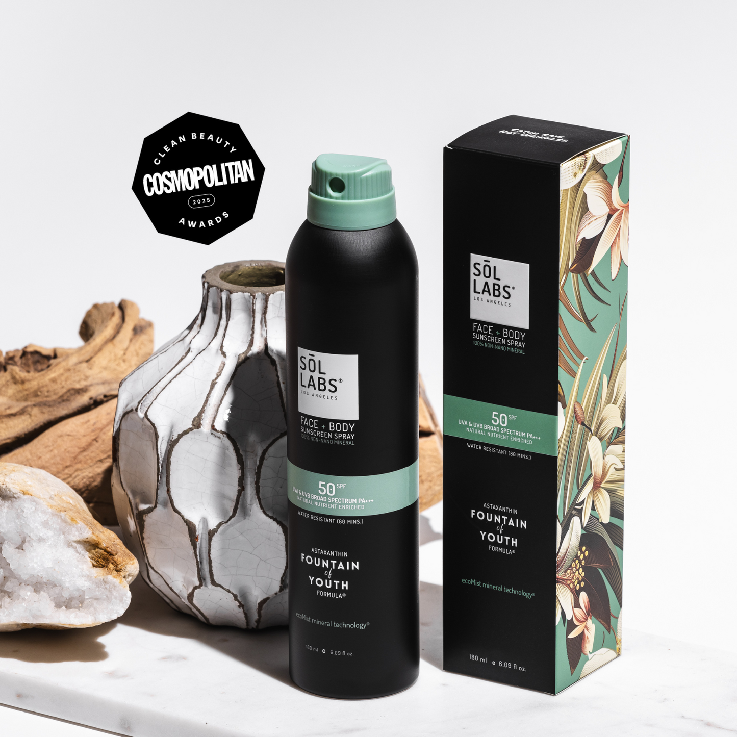 SOL LABS® Natural Mineral SPF 50 Sheer Mist - Broad Spectrum UVA/UVB Protection & Hydrating Formula - Trending Wellness Store