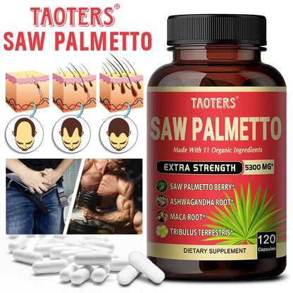 Saw Palmetto Berry PhytoSupplement - Combined with Turmeric, Tribulus, Maca, Green Tea and More - Prostate Support, 120 Capsules - Trending Wellness Store
