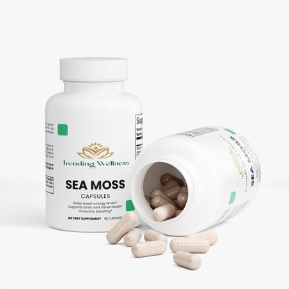 Trending Wellness Sea Moss Capsules on a white background
