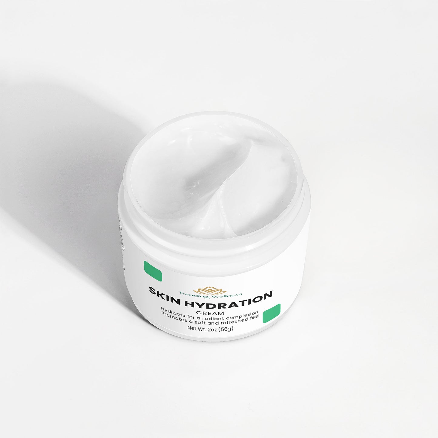Jar of skin hydration cream on a white background