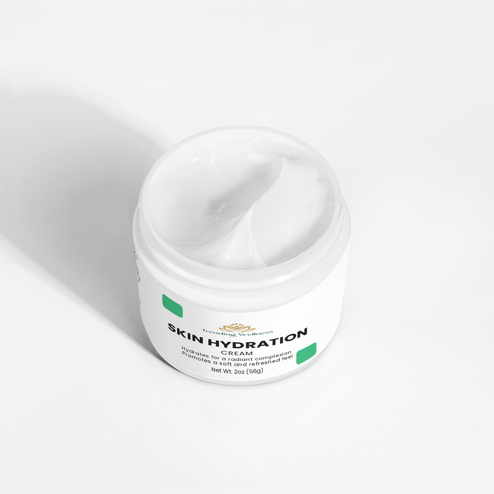Jar of skin hydration cream on a white background