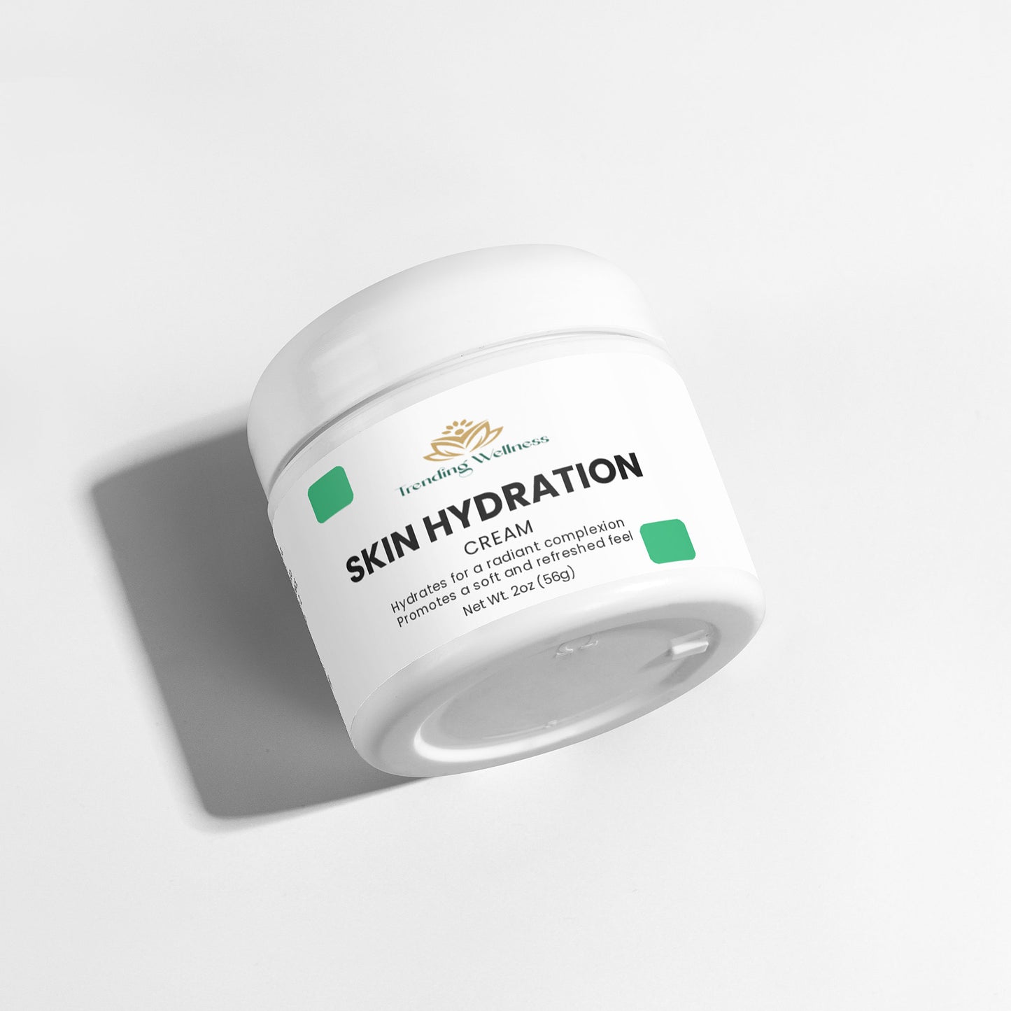 Jar of skin hydration cream on a light gray background