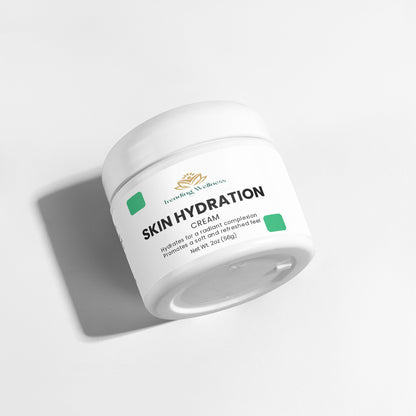 Jar of skin hydration cream on a light gray background
