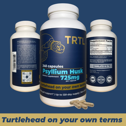 TRTL Psyllium Husk 725mg Capsules 240 Count - Trending Wellness Store