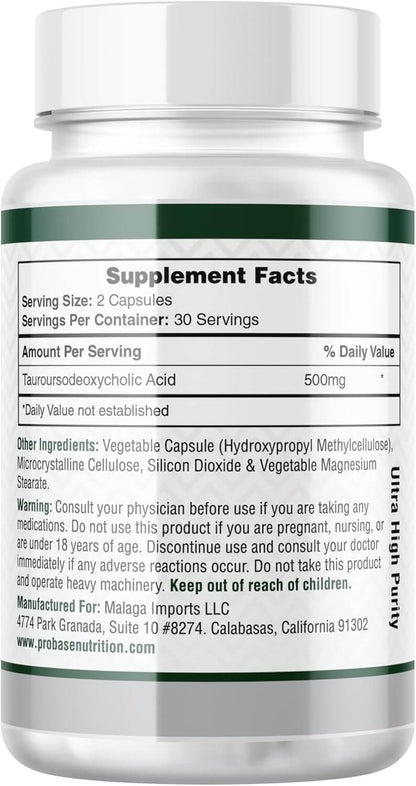 TUDCA – Premium Liver Support Supplement – 500mg Per Serving – 60 Capsules – High Purity Bile Salt Formula – Vegan, Non-GMO - Trending Wellness Store
