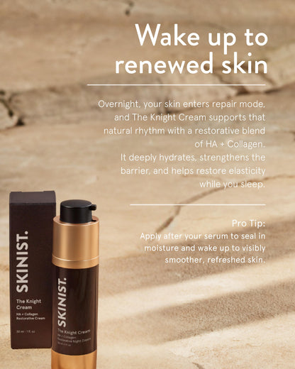 The Knight Cream: Ultra-Moisturizing Night Cream with Hyaluronic Acid and Peptides - Trending Wellness Store