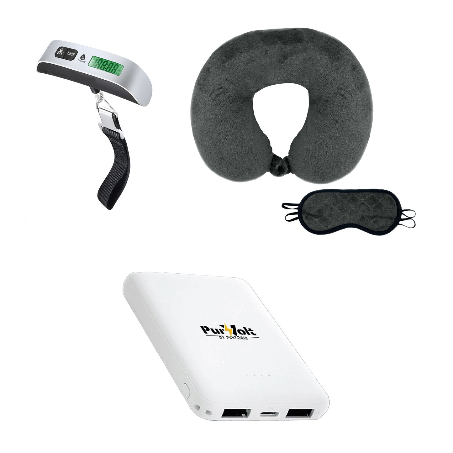 The Savvy Traveler’s Essential Trio: Pursonic Electronic Luggage Scale, Memory Foam Travel Pillow, and Ultra-Compact Wireless Power Bank - Trending Wellness Store