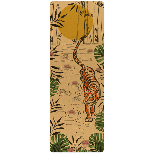 Tiger Lotus Aura Cork Yoga Mat - Trending Wellness Store